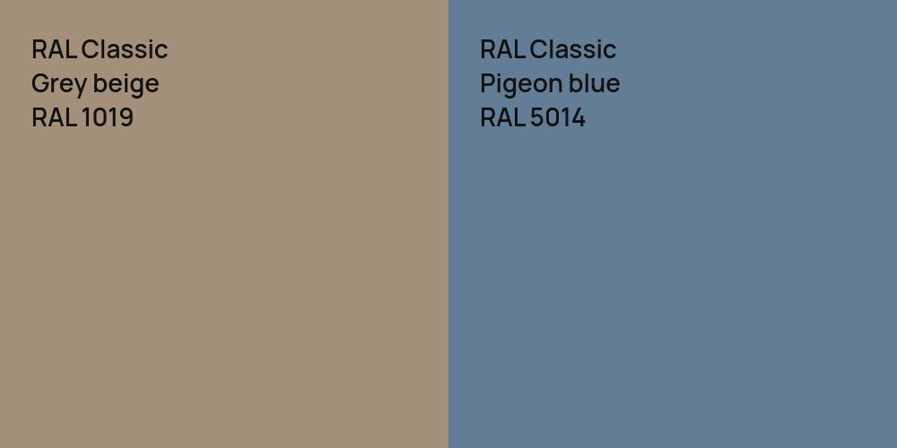 RAL Classic  Grey beige vs. RAL Classic Pigeon blue