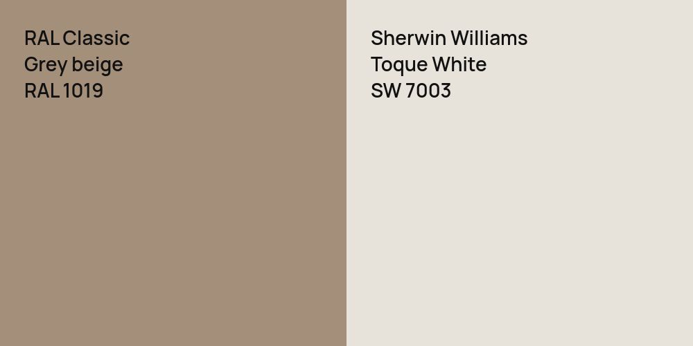 RAL Classic  Grey beige vs. Sherwin Williams Toque White