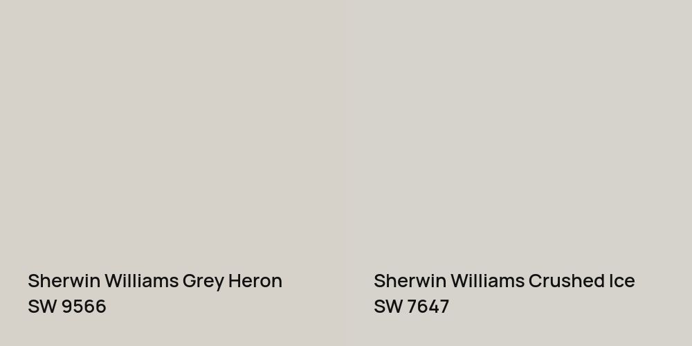 Sherwin Williams Grey Heron vs. Sherwin Williams Crushed Ice