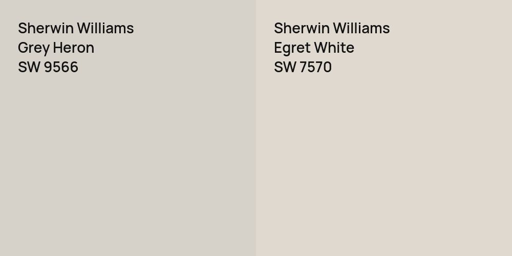 Sherwin Williams Grey Heron vs. Sherwin Williams Egret White