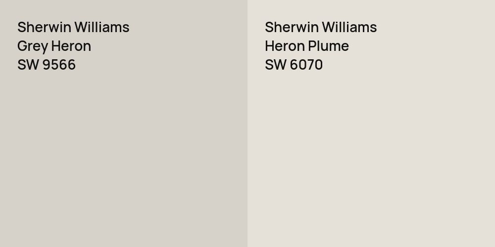 Sherwin Williams Grey Heron vs. Sherwin Williams Heron Plume