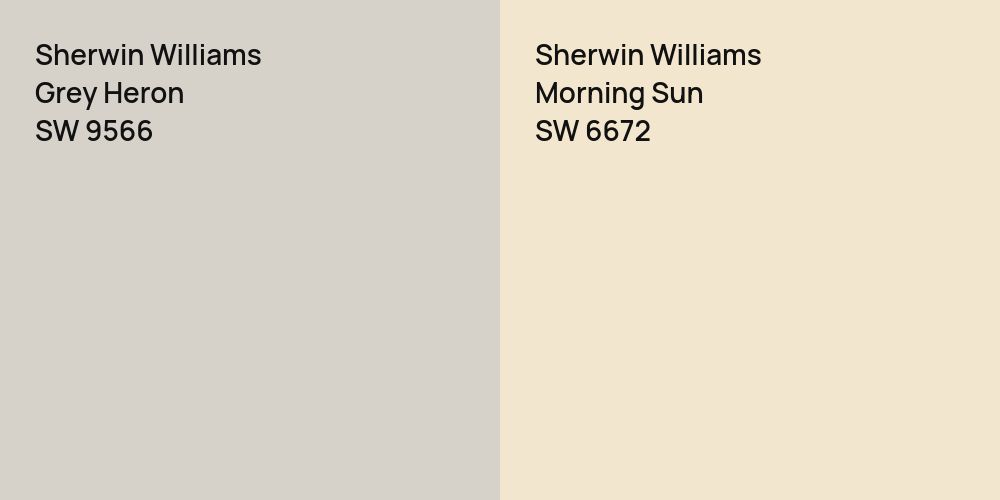 Sherwin Williams Grey Heron vs. Sherwin Williams Morning Sun