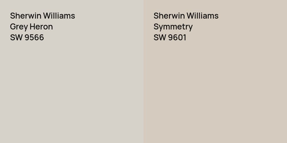 Sherwin Williams Grey Heron vs. Sherwin Williams Symmetry