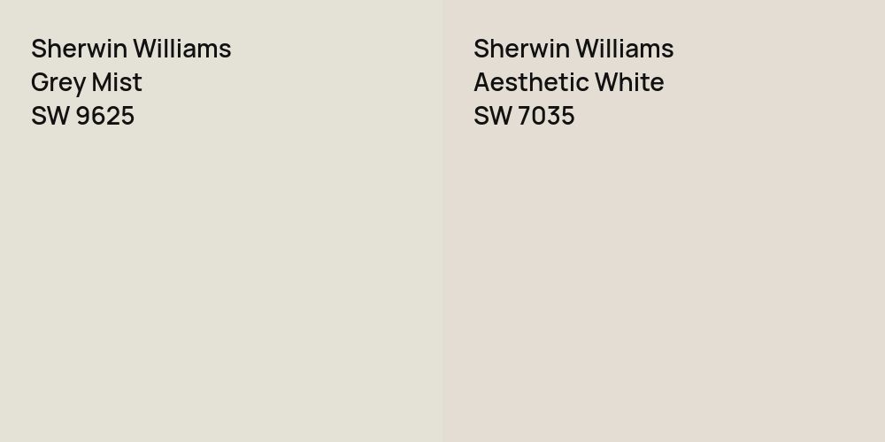 Sherwin Williams Grey Mist vs. Sherwin Williams Aesthetic White