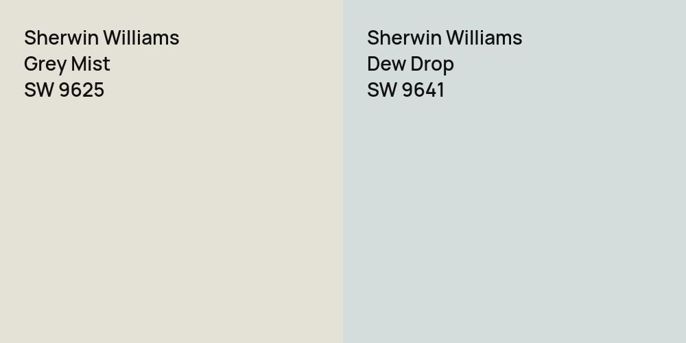 Sherwin Williams Grey Mist vs. Sherwin Williams Dew Drop