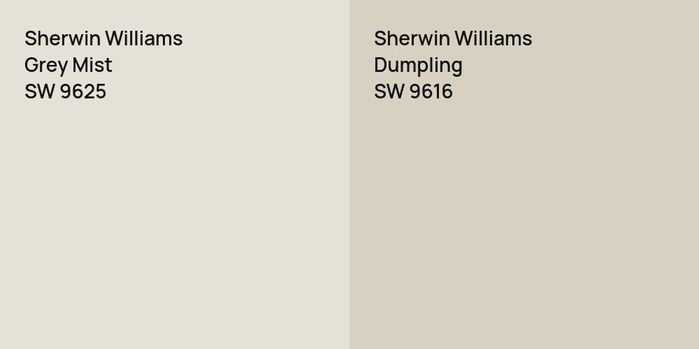 Sherwin Williams Grey Mist vs. Sherwin Williams Dumpling