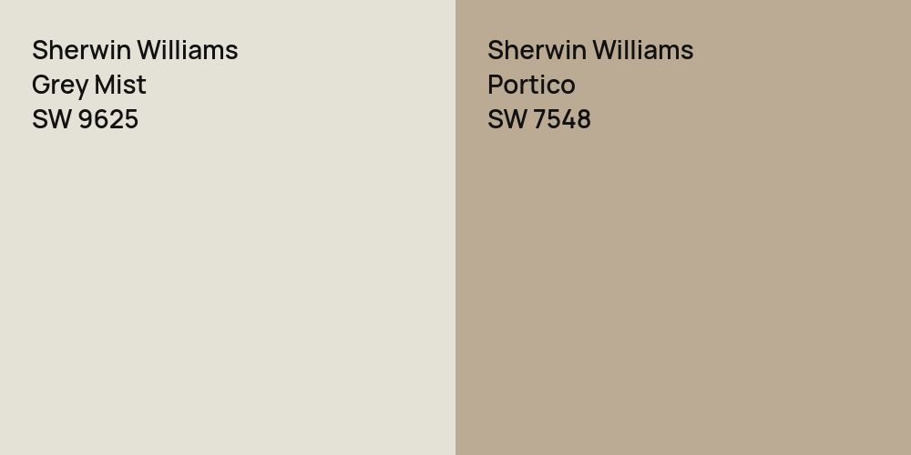 Sherwin Williams Grey Mist vs. Sherwin Williams Portico