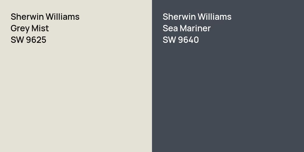 Sherwin Williams Grey Mist vs. Sherwin Williams Sea Mariner