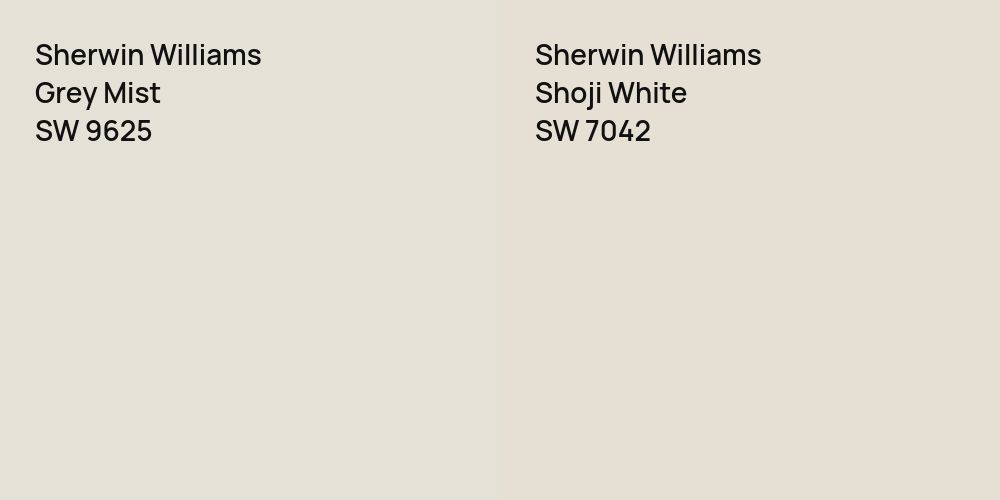 Sherwin Williams Grey Mist vs. Sherwin Williams Shoji White