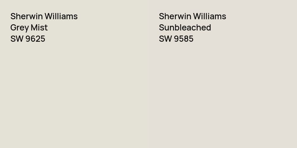 Sherwin Williams Grey Mist vs. Sherwin Williams Sunbleached