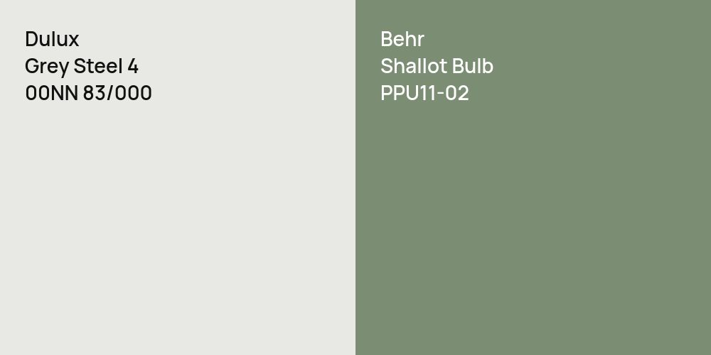 Dulux Grey Steel 4 vs. Behr Shallot Bulb