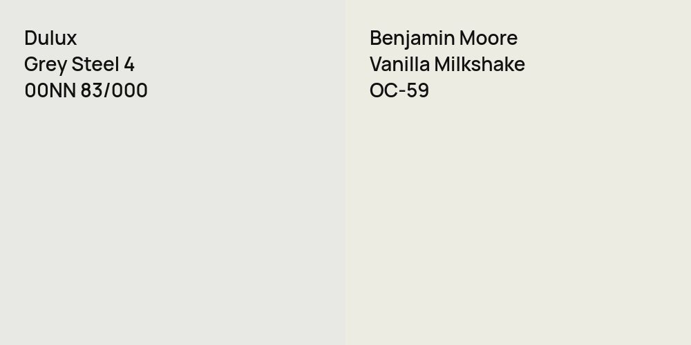 Dulux Grey Steel 4 vs. Benjamin Moore Vanilla Milkshake