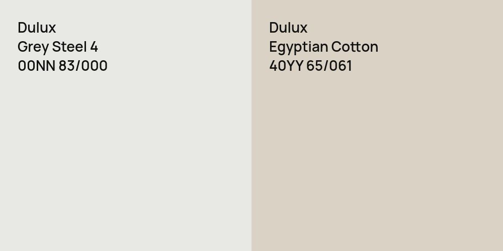 Dulux Grey Steel 4 vs. Dulux Egyptian Cotton