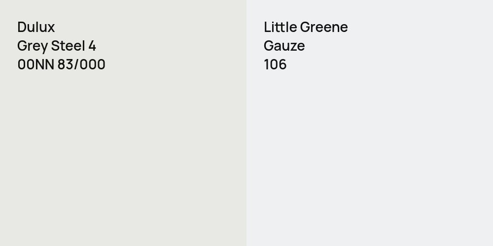 Dulux Grey Steel 4 vs. Little Greene Gauze