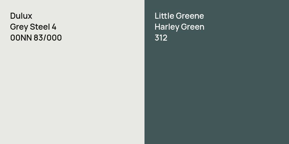 Dulux Grey Steel 4 vs. Little Greene Harley Green