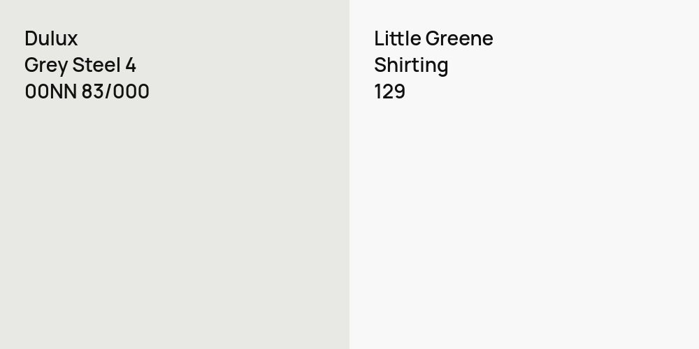 Dulux Grey Steel 4 vs. Little Greene Shirting