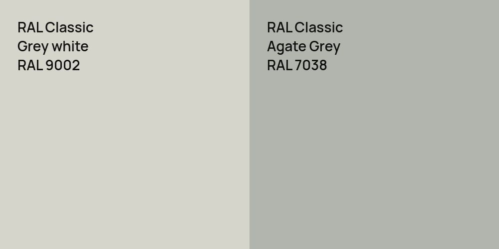 RAL Classic  Grey white vs. RAL Classic Agate Grey