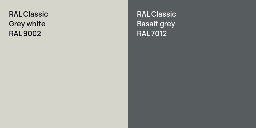 RAL Classic  Grey white vs. RAL Classic  Basalt grey