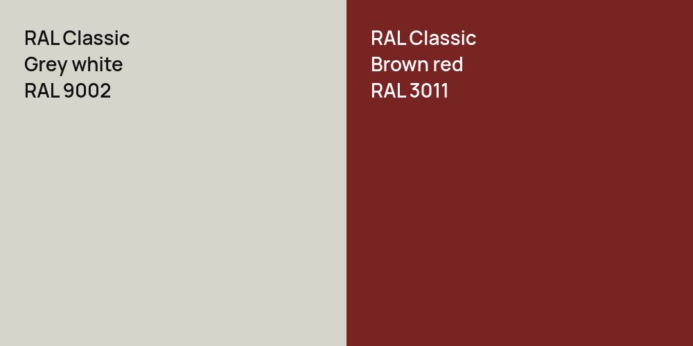 RAL Classic  Grey white vs. RAL Classic  Brown red