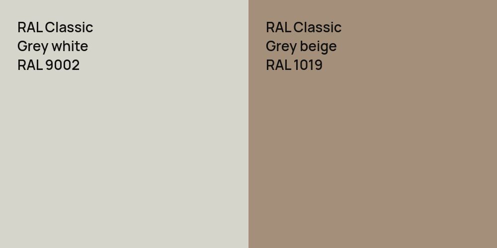 RAL Classic  Grey white vs. RAL Classic  Grey beige