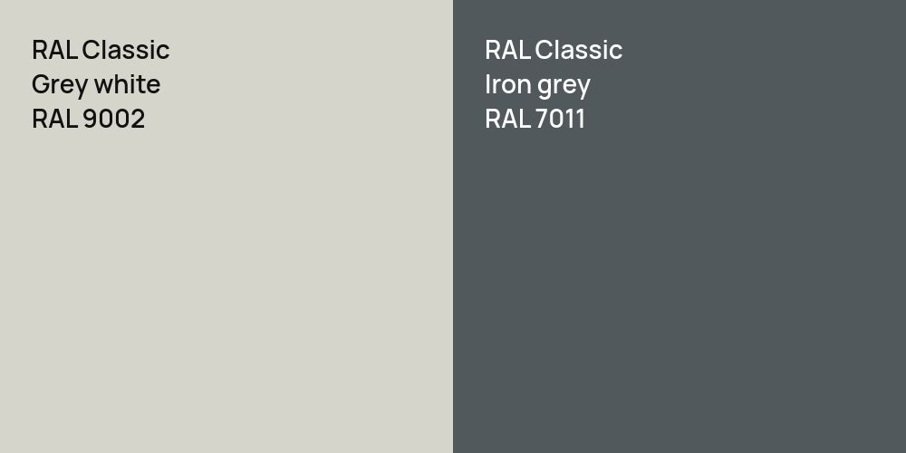 RAL Classic  Grey white vs. RAL Classic  Iron grey