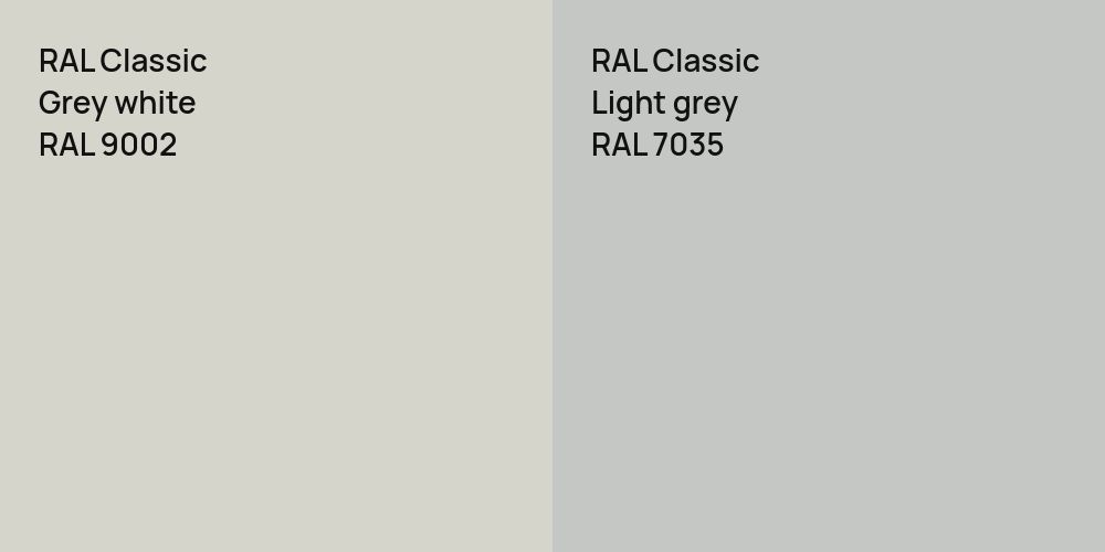 RAL Classic  Grey white vs. RAL Classic  Light grey