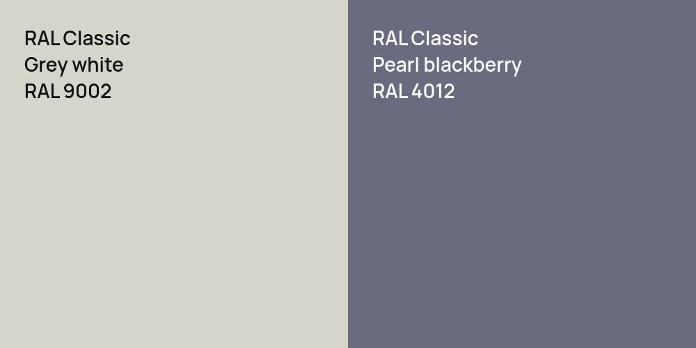 RAL Classic  Grey white vs. RAL Classic  Pearl blackberry