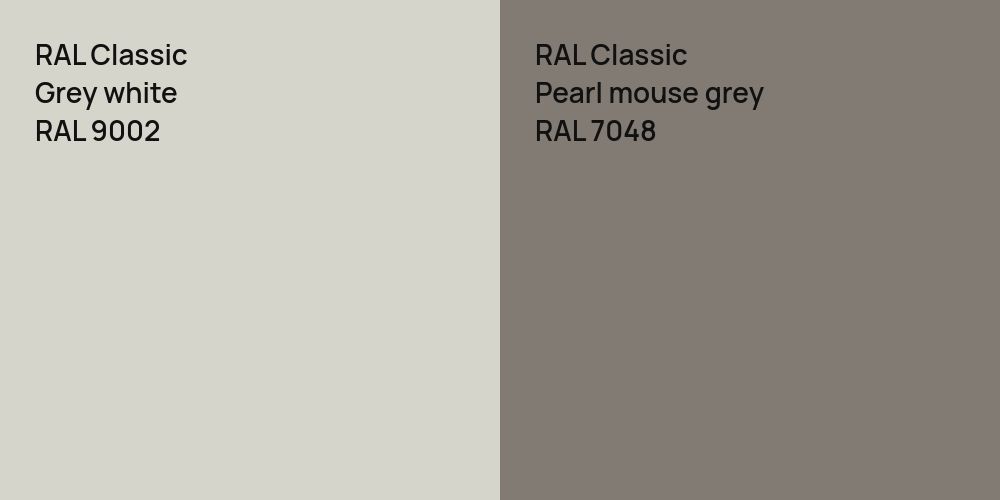 RAL Classic  Grey white vs. RAL Classic  Pearl mouse grey