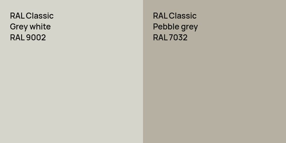 RAL Classic  Grey white vs. RAL Classic  Pebble grey