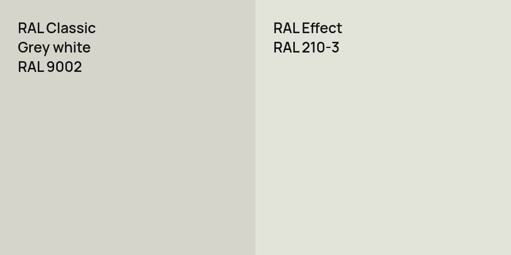 RAL Classic  Grey white vs. RAL Effect RAL 210-3