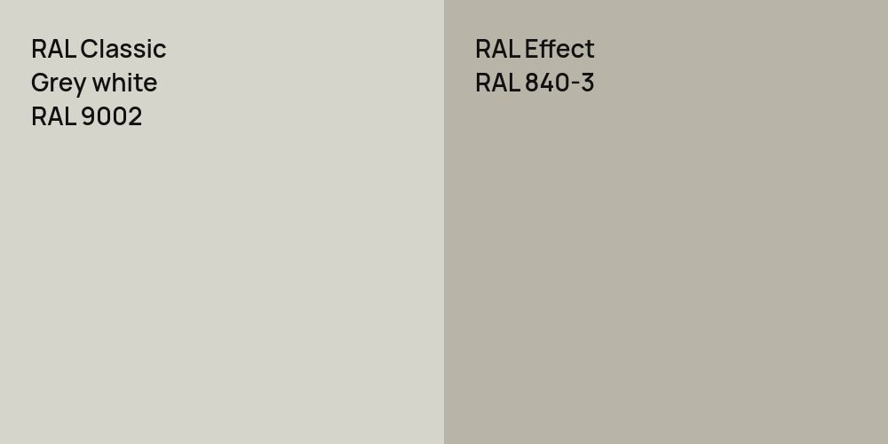 RAL Classic  Grey white vs. RAL Effect RAL 840-3