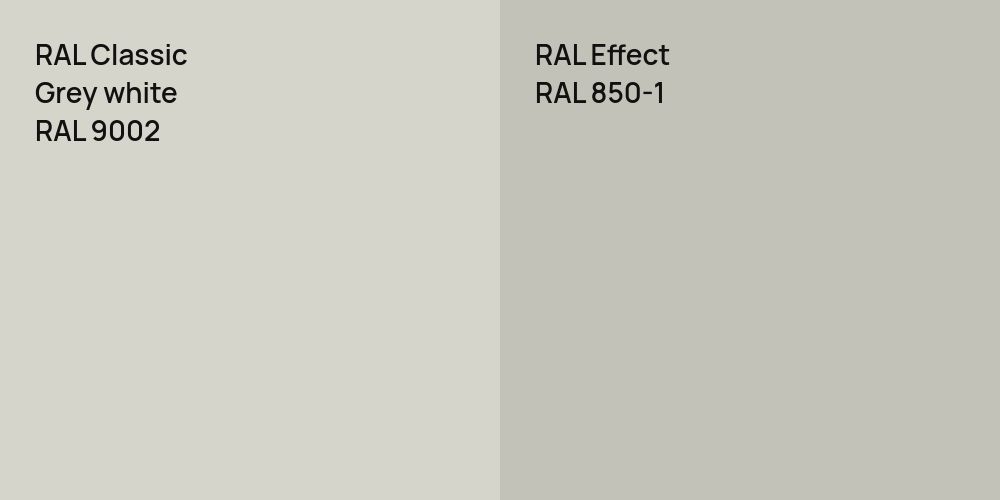 RAL Classic  Grey white vs. RAL Effect RAL 850-1