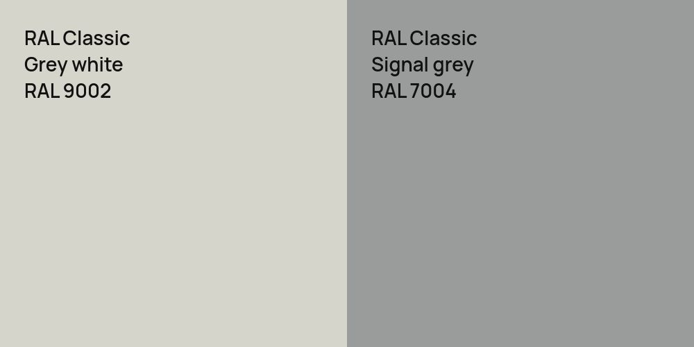 RAL Classic  Grey white vs. RAL Classic  Signal grey