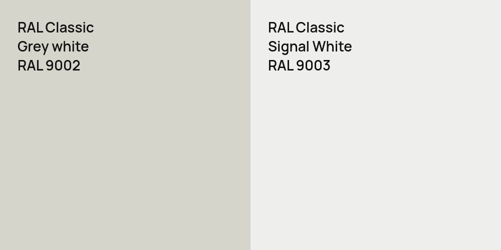 RAL Classic  Grey white vs. RAL Classic Signal White