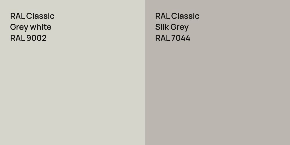 RAL Classic  Grey white vs. RAL Classic Silk Grey