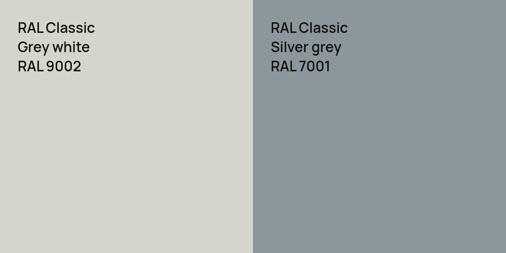 RAL Classic  Grey white vs. RAL Classic  Silver grey