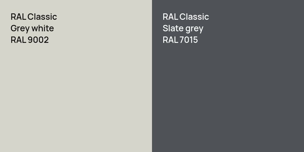 RAL Classic  Grey white vs. RAL Classic  Slate grey