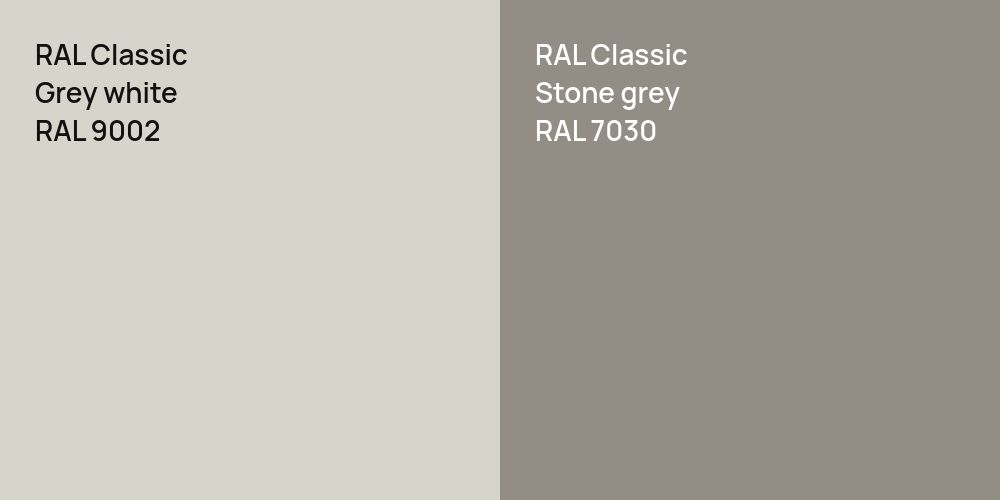 RAL Classic  Grey white vs. RAL Classic  Stone grey