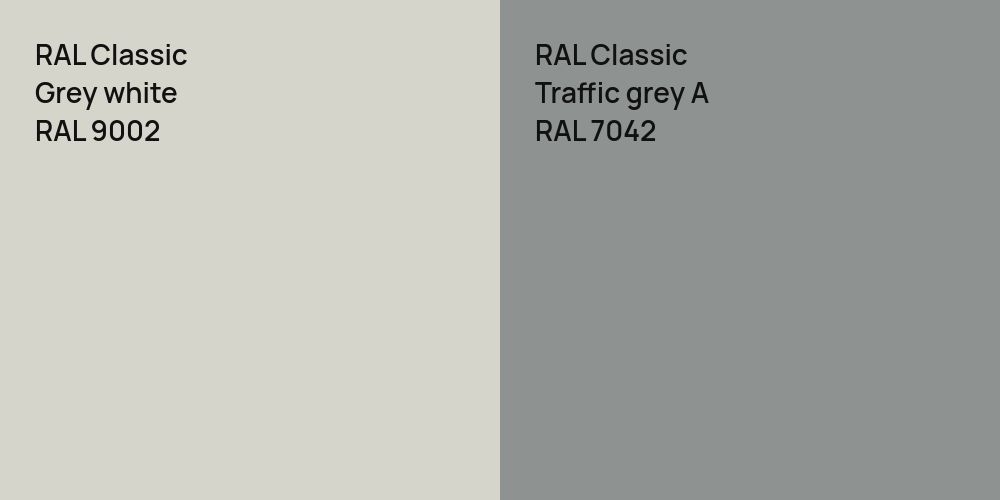 RAL Classic  Grey white vs. RAL Classic  Traffic grey A