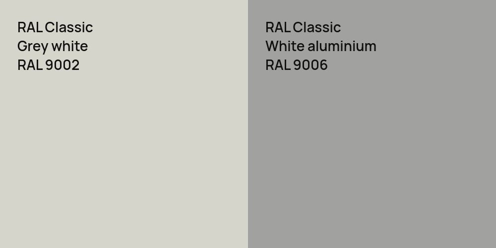 RAL Classic  Grey white vs. RAL Classic  White aluminium