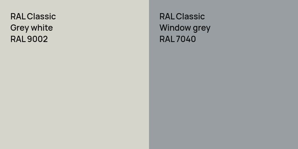 RAL Classic  Grey white vs. RAL Classic  Window grey