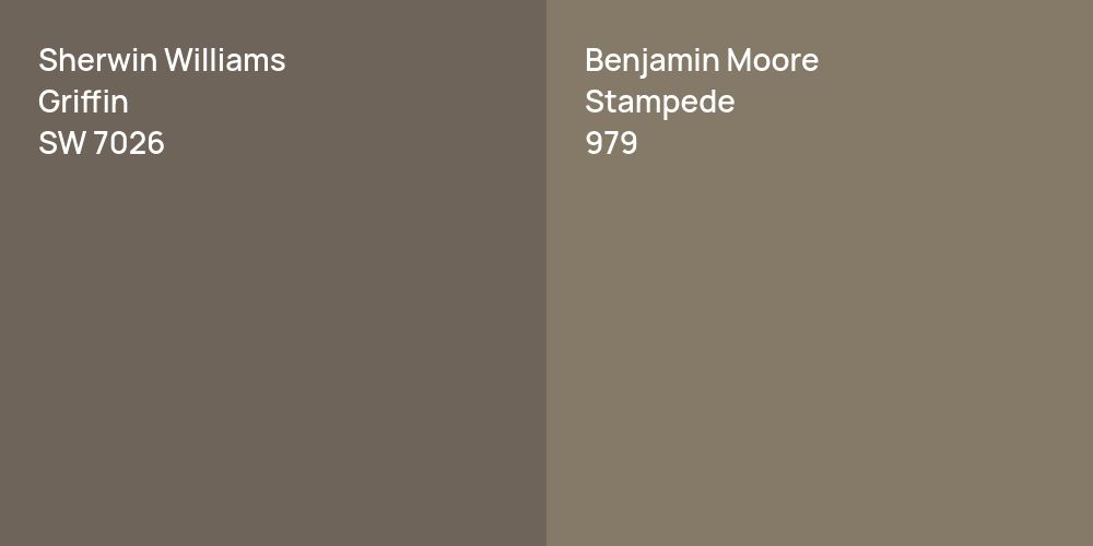 Sherwin Williams Griffin vs. Benjamin Moore Stampede