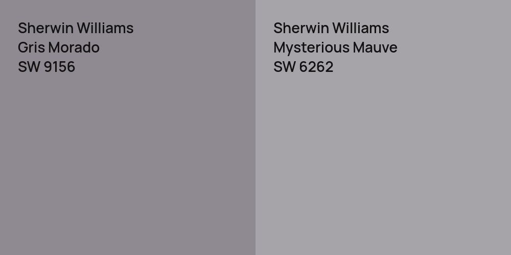 Sherwin Williams Gris Morado vs. Sherwin Williams Mysterious Mauve