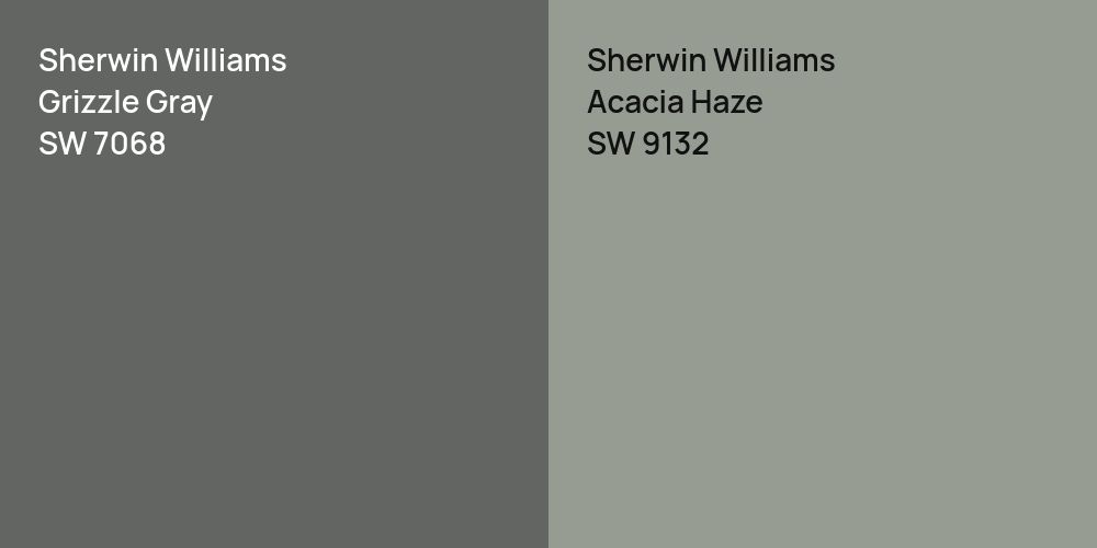 Sherwin Williams Grizzle Gray vs. Sherwin Williams Acacia Haze