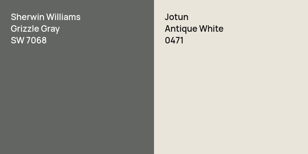 Sherwin Williams Grizzle Gray vs. Jotun Antique White