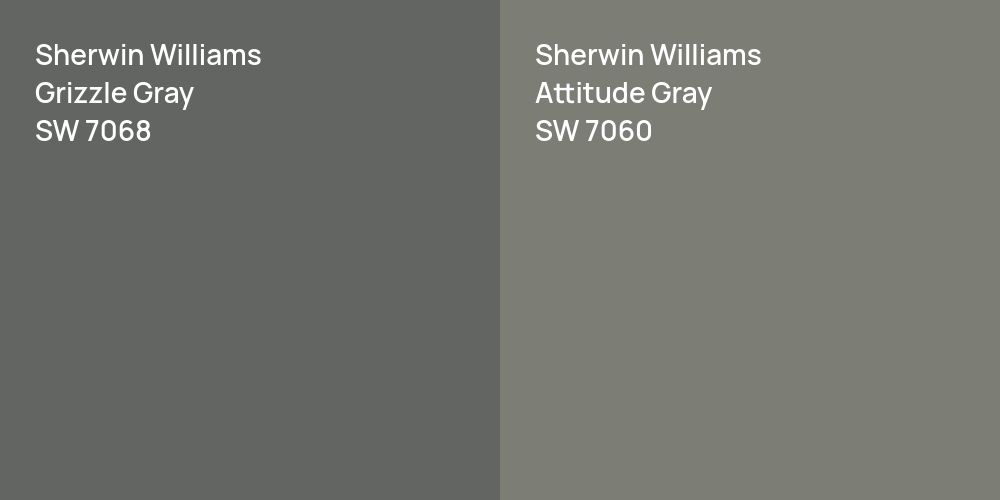 Sherwin Williams Grizzle Gray vs. Sherwin Williams Attitude Gray