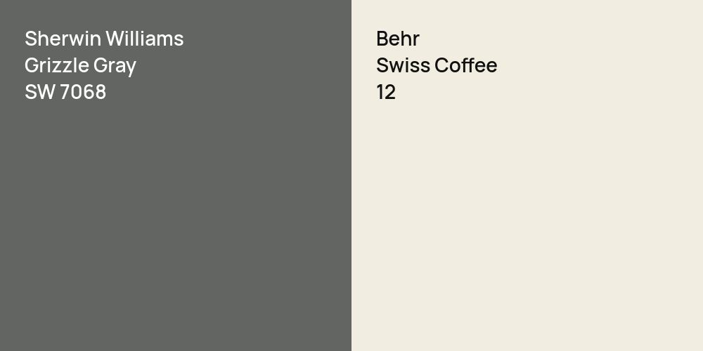 Sherwin Williams Grizzle Gray vs. Behr Swiss Coffee