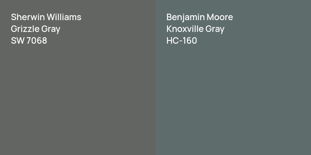 Sherwin Williams Grizzle Gray vs. Benjamin Moore Knoxville Gray