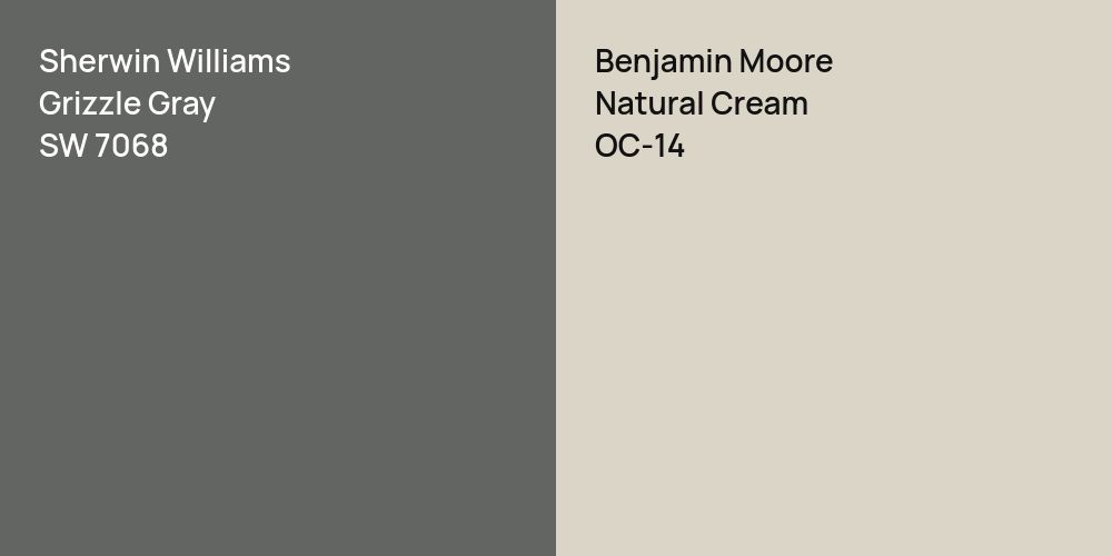 Sherwin Williams Grizzle Gray vs. Benjamin Moore Natural Cream