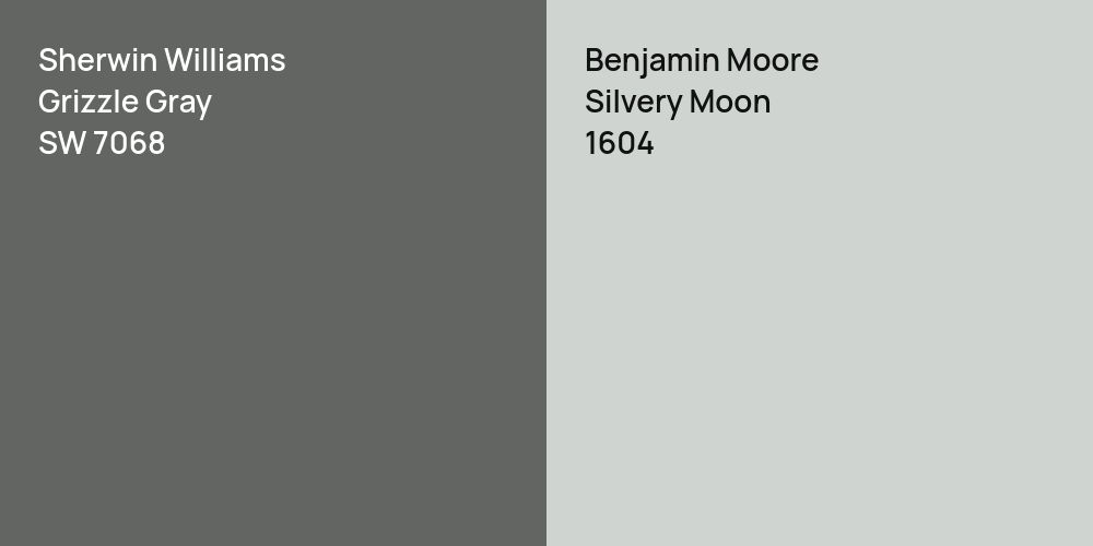 Sherwin Williams Grizzle Gray vs. Benjamin Moore Silvery Moon